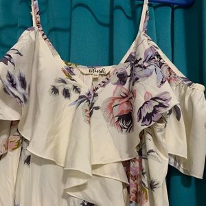 NWOT Cream colored floral sun dress